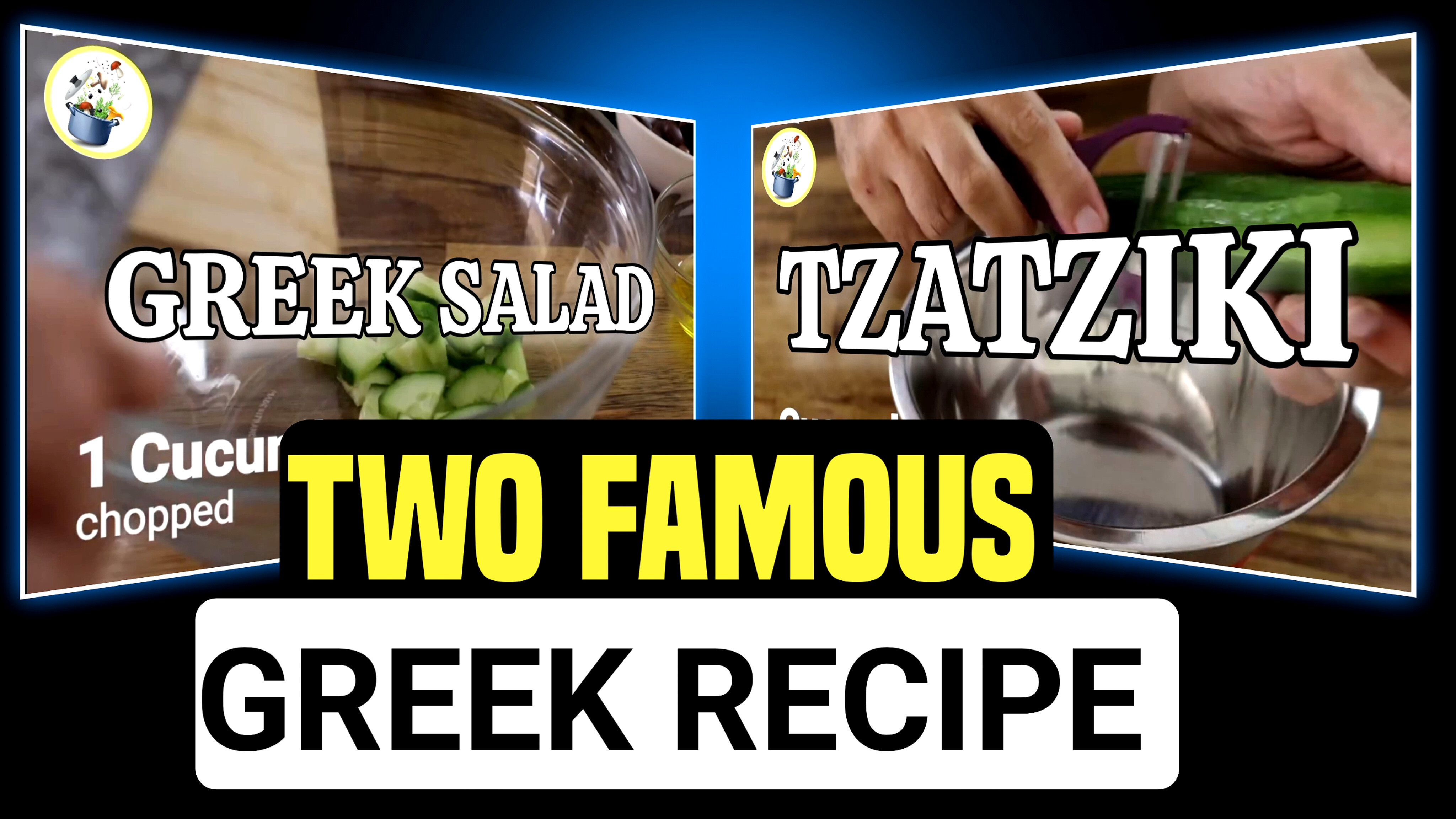 Video thumbnail for GREEK SALAD & TZATZIKI easy Recipe
