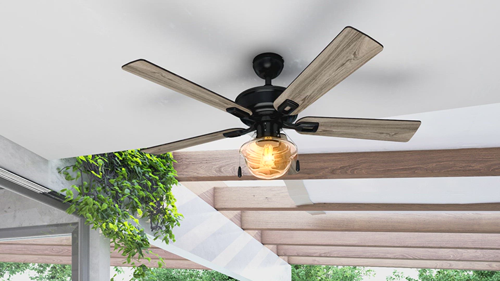 'Video thumbnail for Prominence Home Abner, 52 Inch Modern Farmhouse LED Ceiling Fan'