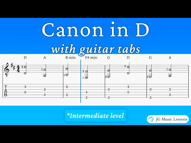 'Video thumbnail for Canon in D - Pachelbel with guitar tabs'