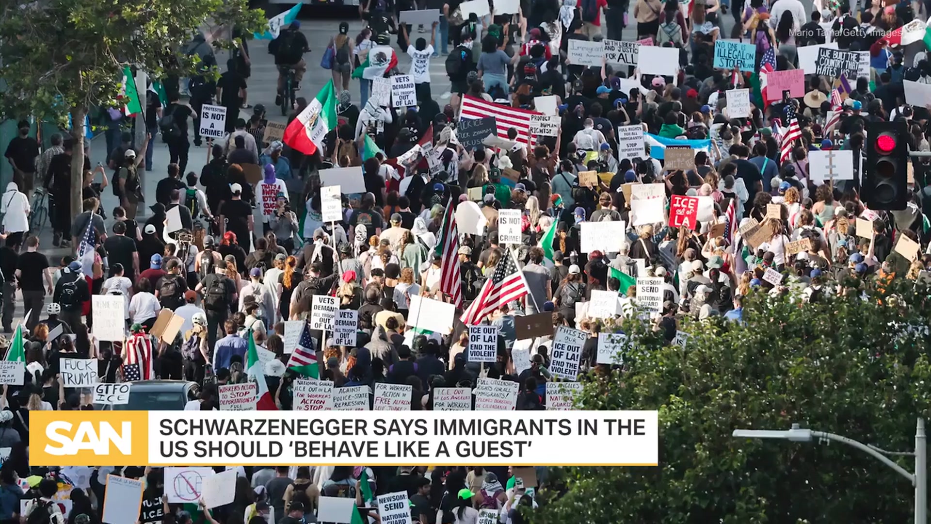 'Video thumbnail for Schwarzenegger: immigrants should 'behave like a guest,' not break laws'