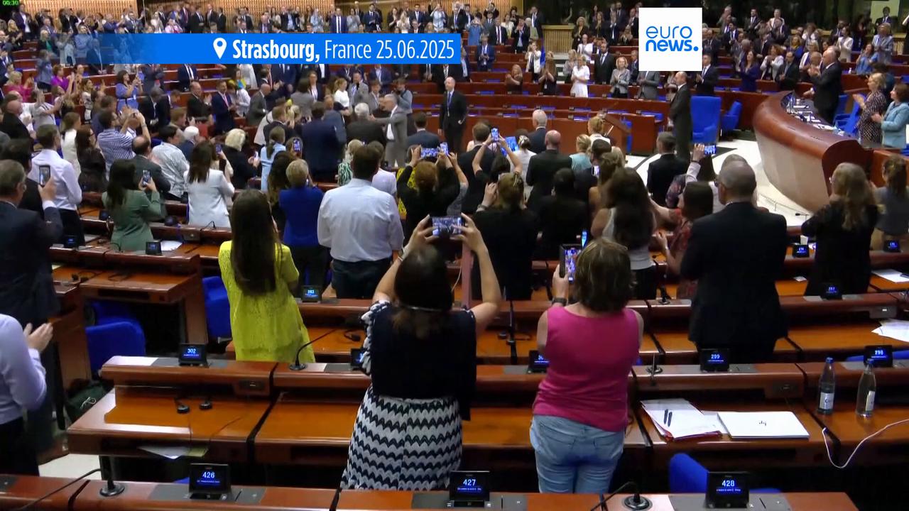'Video thumbnail for Zelenskyy, Council of Europe sign agreement to launch Ukraine War tribunal'