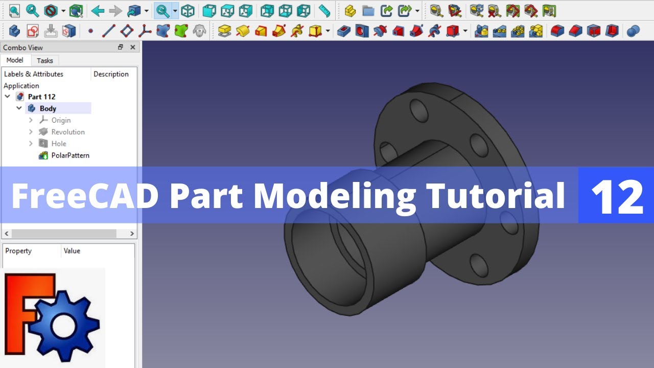 'Video thumbnail for FreeCAD Part Modeling Tutorial 12 | FreeCAD Tutorial | FreeCAD Beginner Tutorial | Mechnexus |'