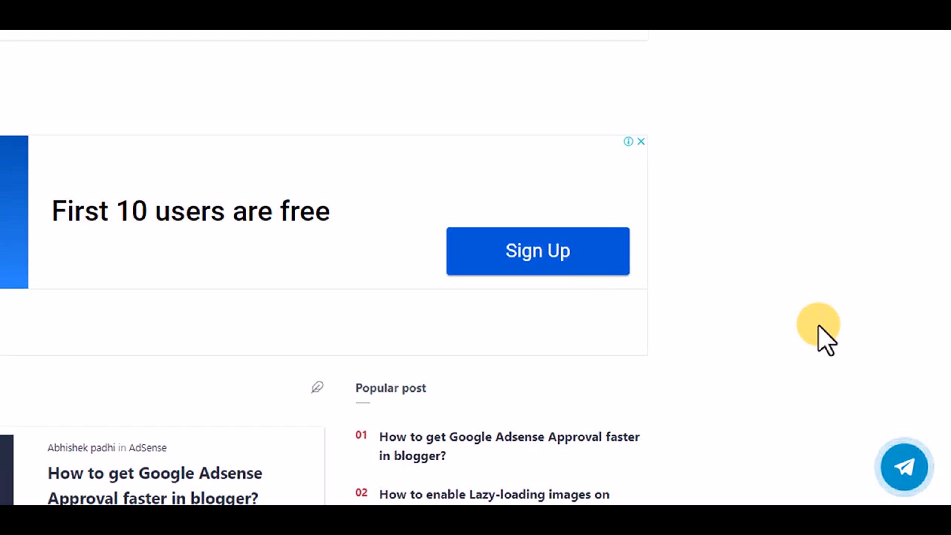 'Video thumbnail for Animated Floating Telegram Button in Blogger & WordPress ⚡'
