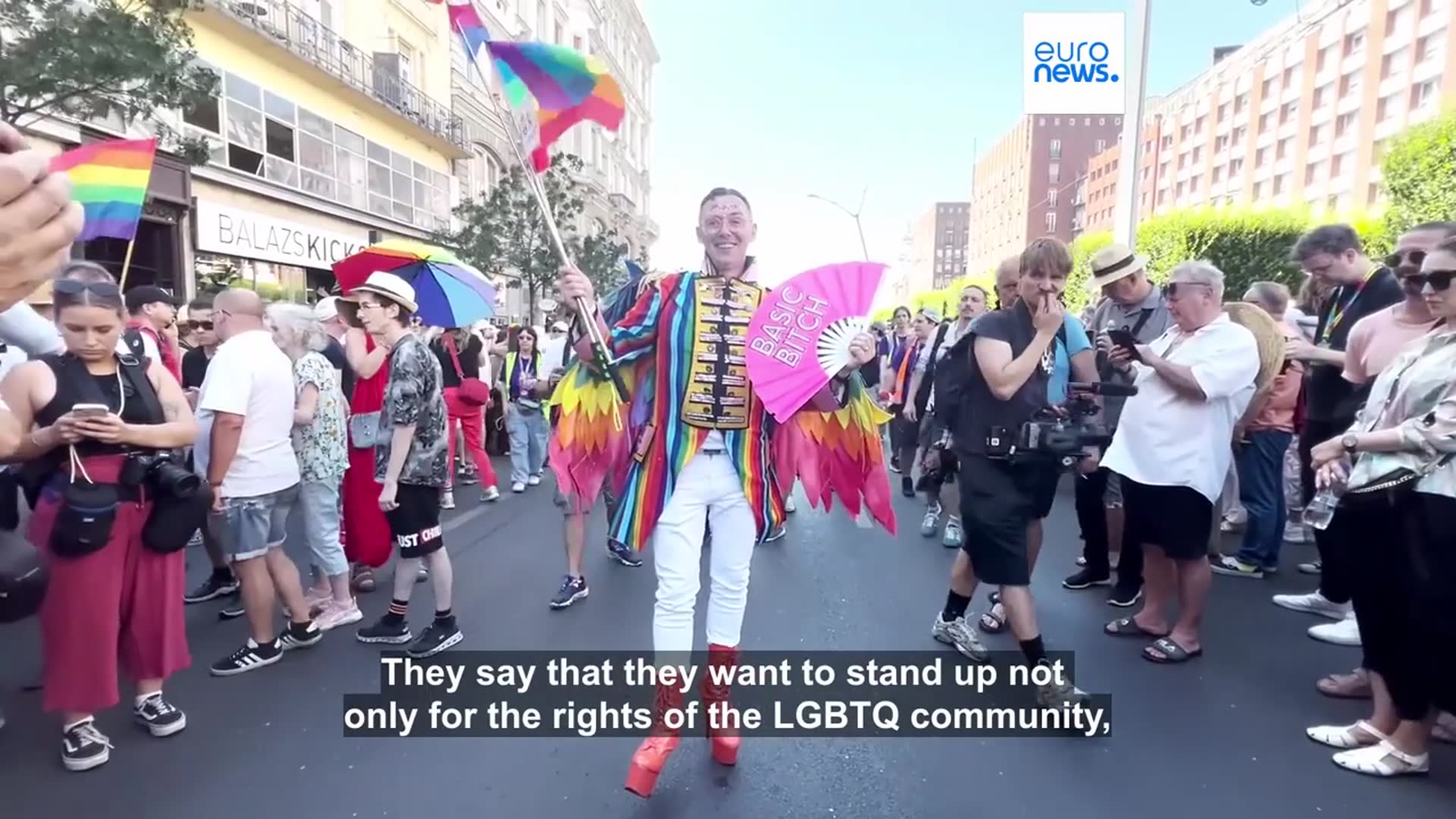'Video thumbnail for Hundreds of thousands gather to mark 30th anniversary of Budapest Pride despite Orban ban'