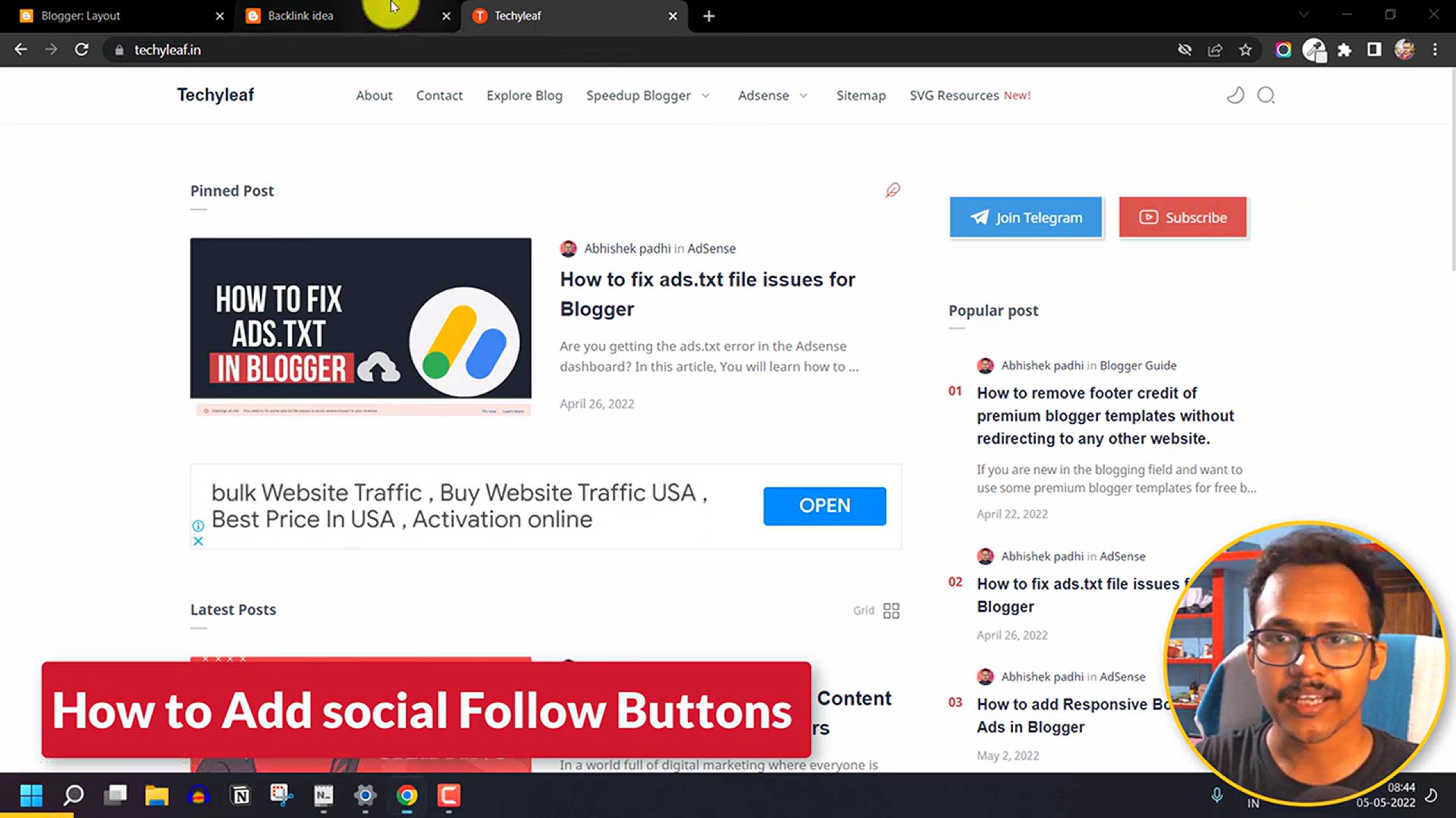 'Video thumbnail for How to Add Social Media Follow Widget on Blogger (Using HTML & CSS)'