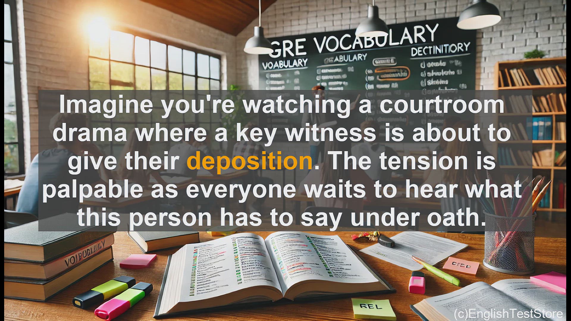 'Video thumbnail for GRE Vocabulary Lesson: Deposition - Uncovering the Diverse Meanings of a Versatile Word'