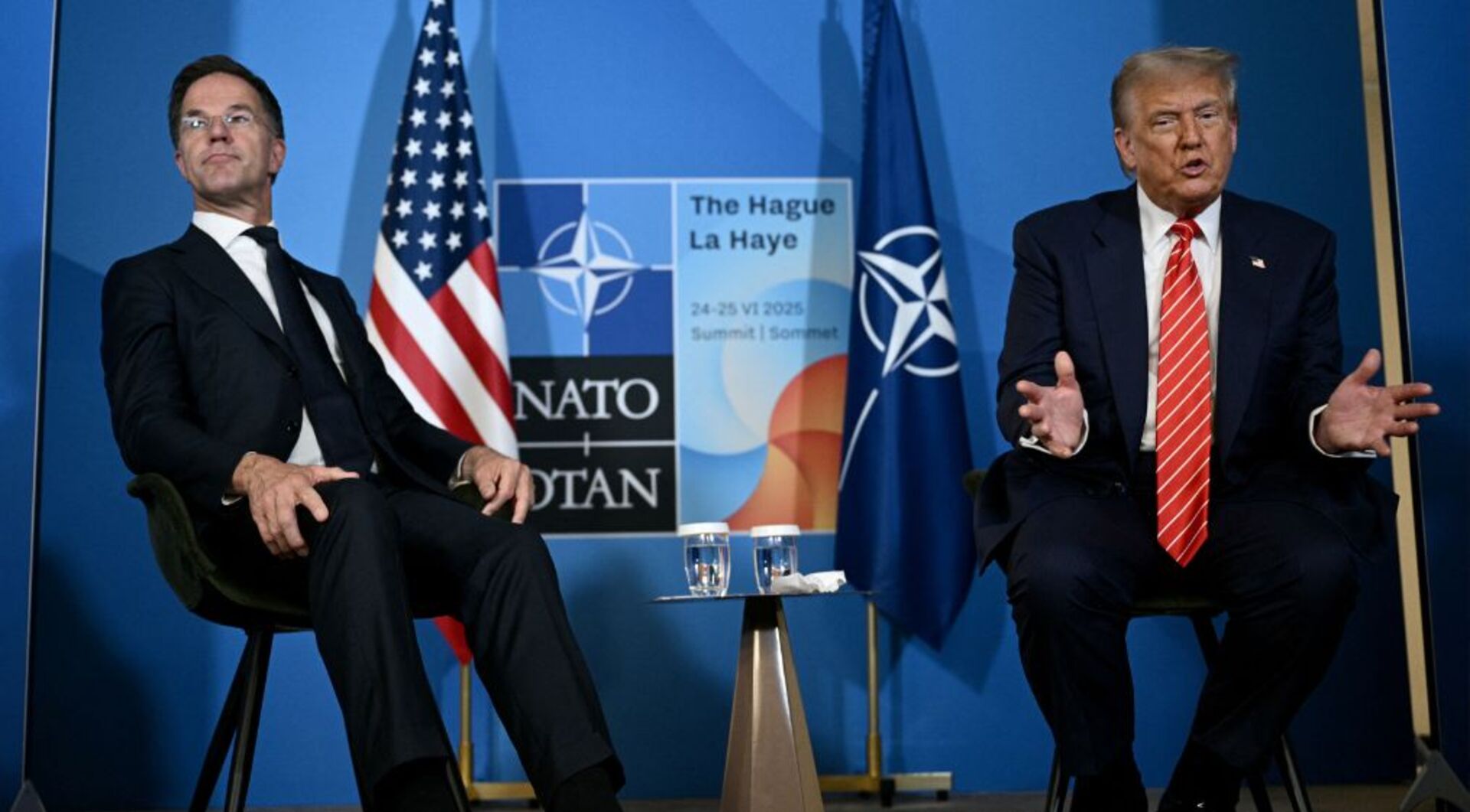 'Video thumbnail for Trump hails Israel-Iran ceasefire at NATO summit amid spending push'