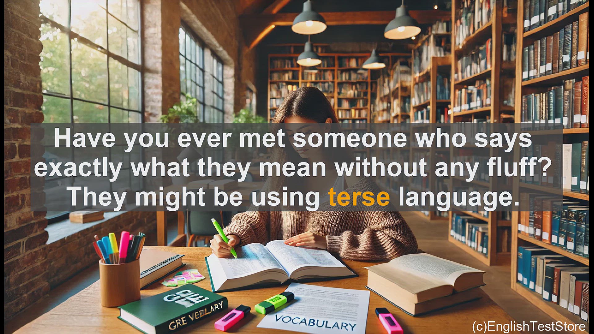 'Video thumbnail for GRE Vocabulary Lesson: The Power of Terse Language'