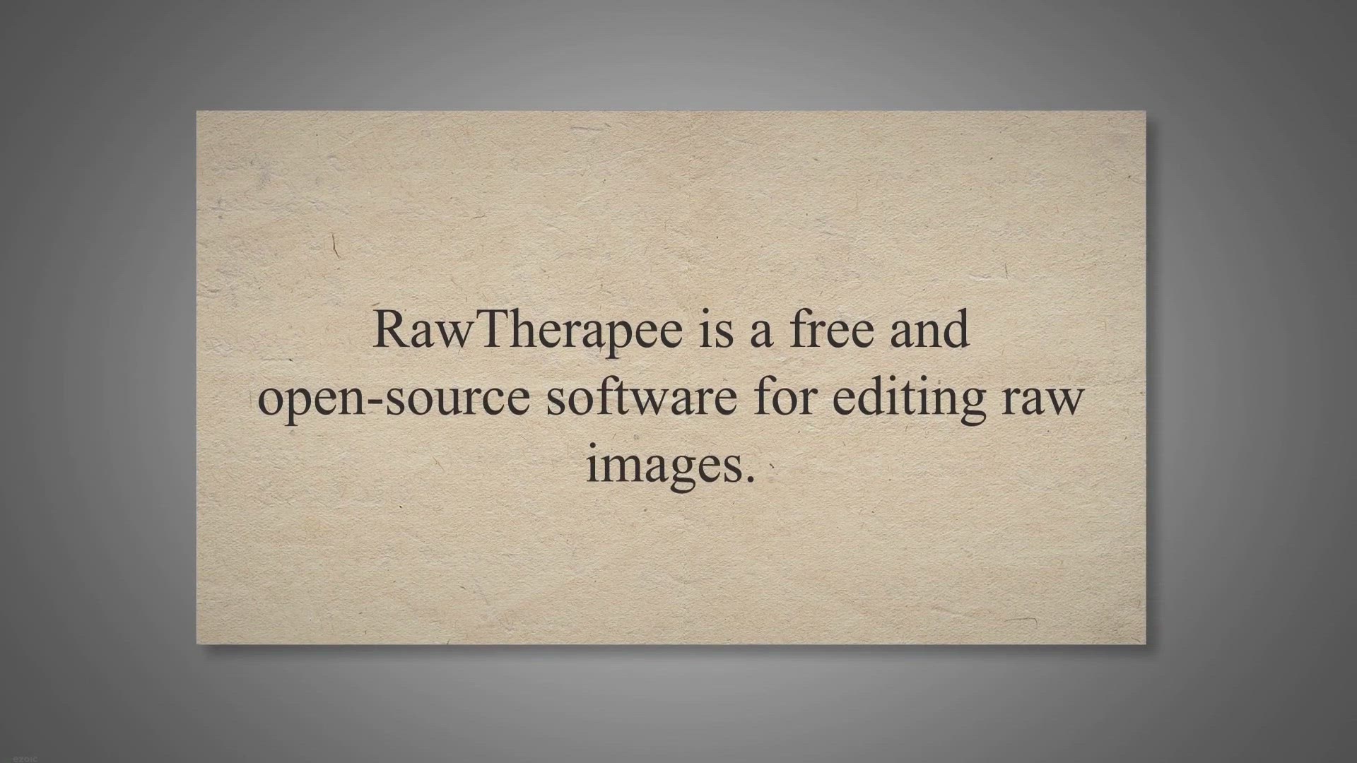 'Video thumbnail for RawTherapee - A Powerful Free Software for Editing Raw Images'