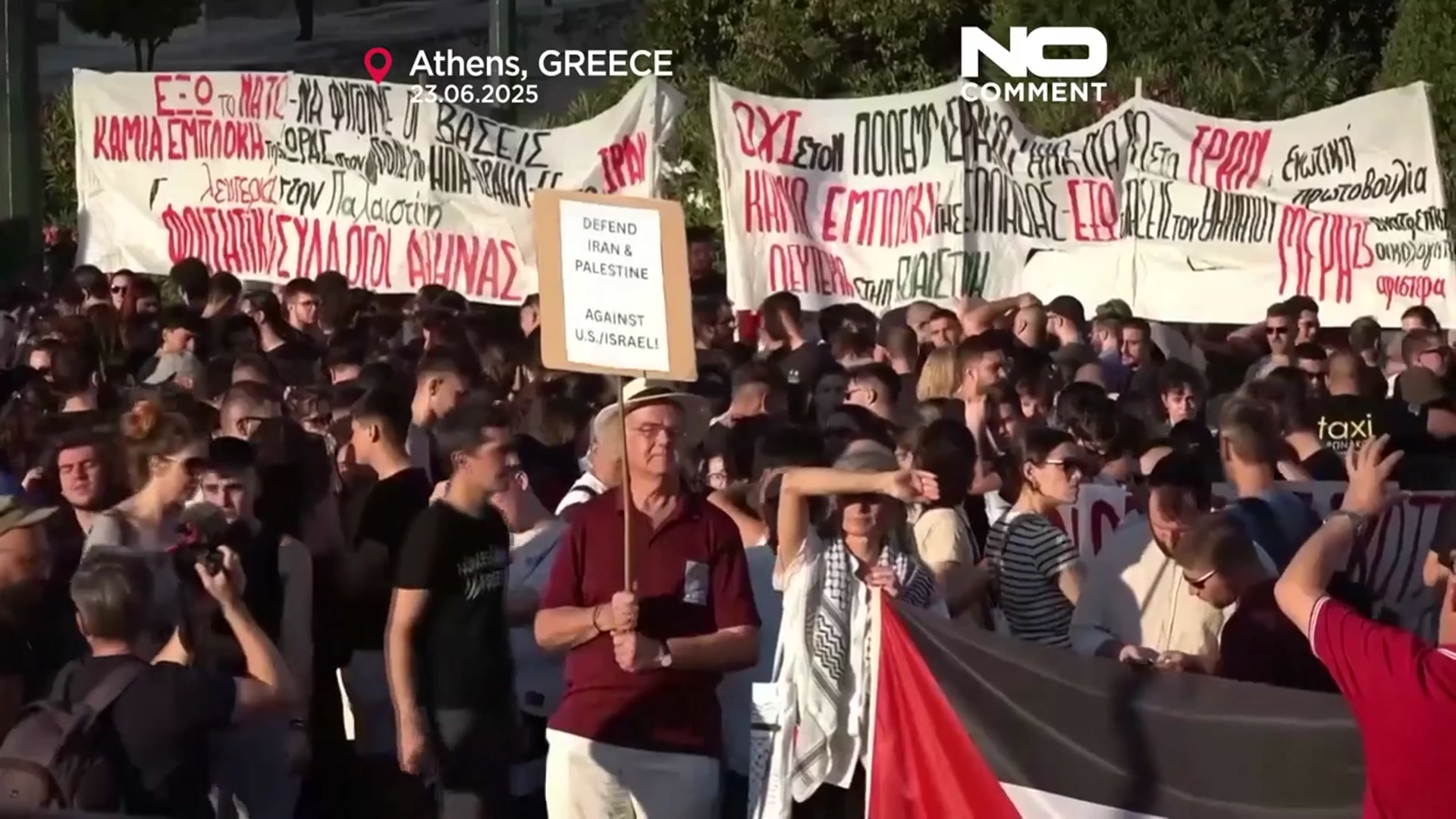 'Video thumbnail for Greece: Thousands protest over US strikes on Iran nuclear sites'