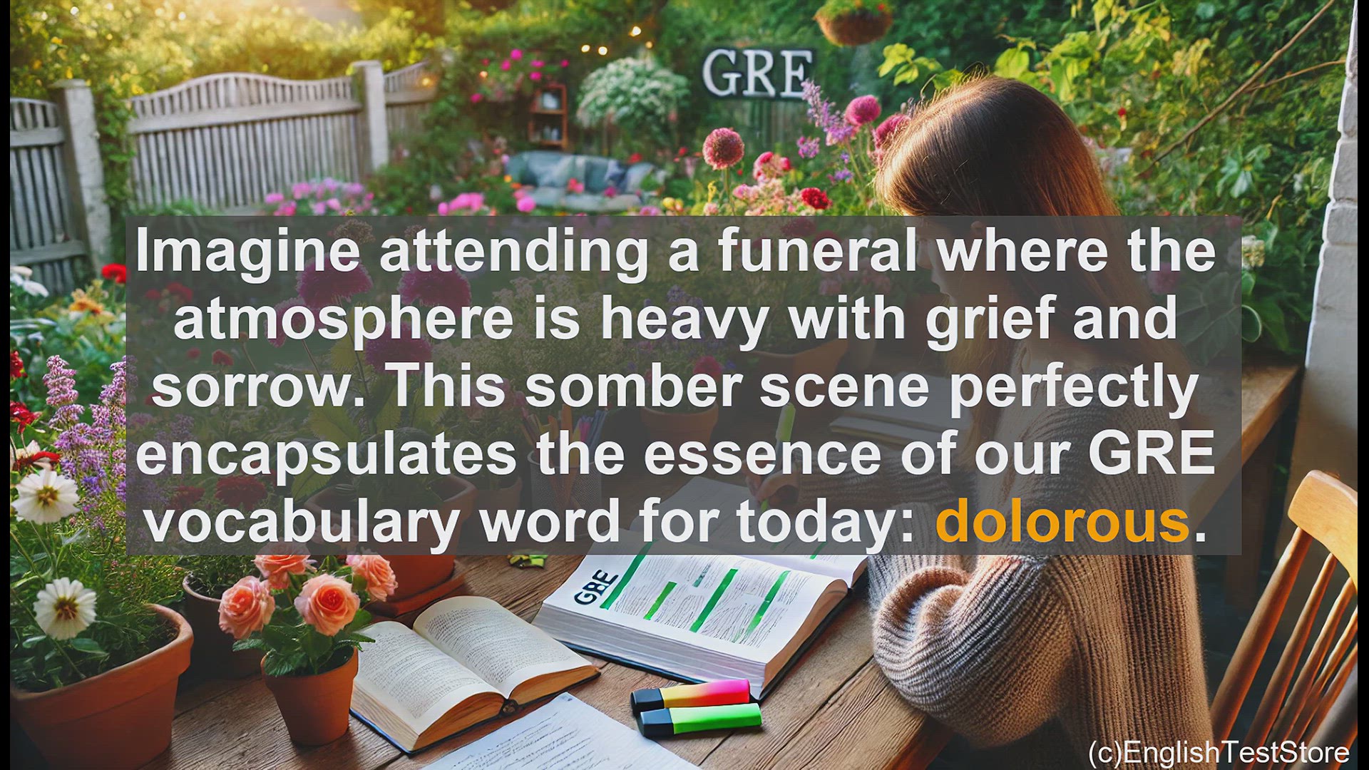 'Video thumbnail for GRE Vocabulary Lesson: Exploring the Depth of Sorrow - Understanding the Word 'Dolorous''