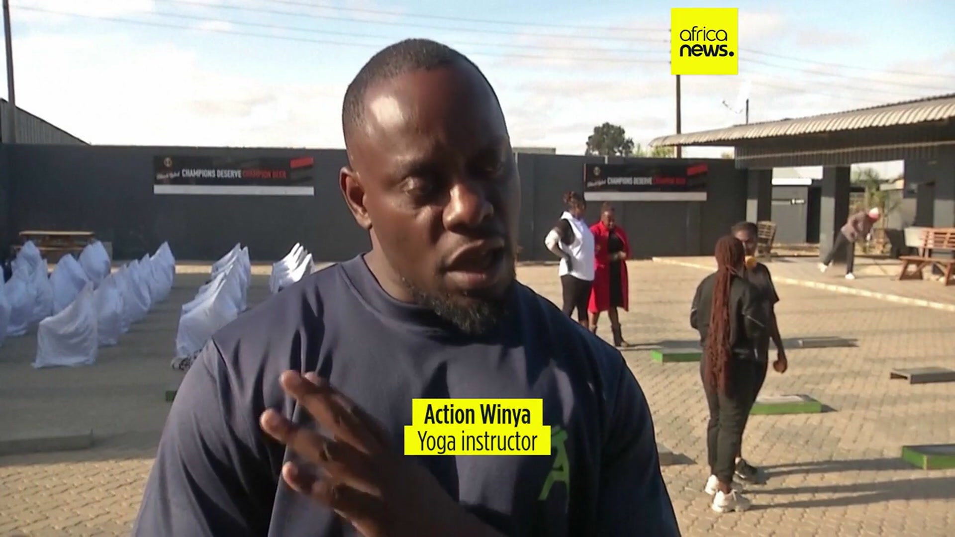 'Video thumbnail for Zimbabwe: Yoga in a tavern is the latest mental health outreach'