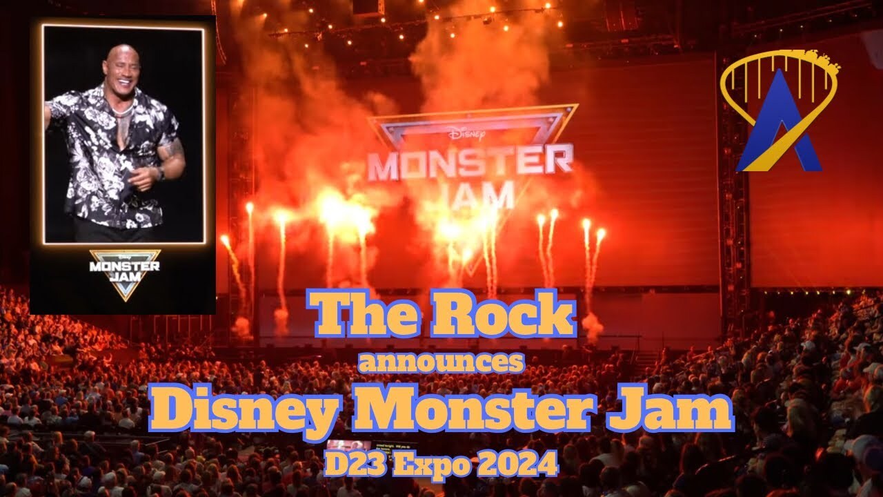 'Video thumbnail for The Rock Announces Disney Monster Jam at D23 Expo 2024'