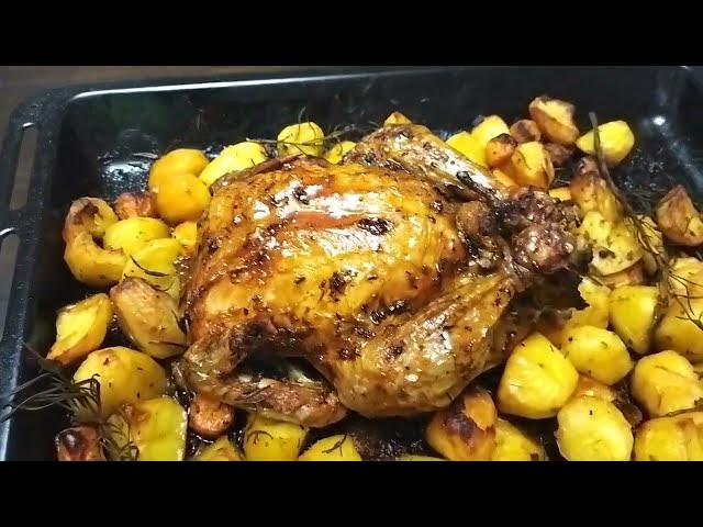 Video thumbnail for Oven baked whole chicken recipe/ roast chicken/easy baked chicken/ultimate roast chicken