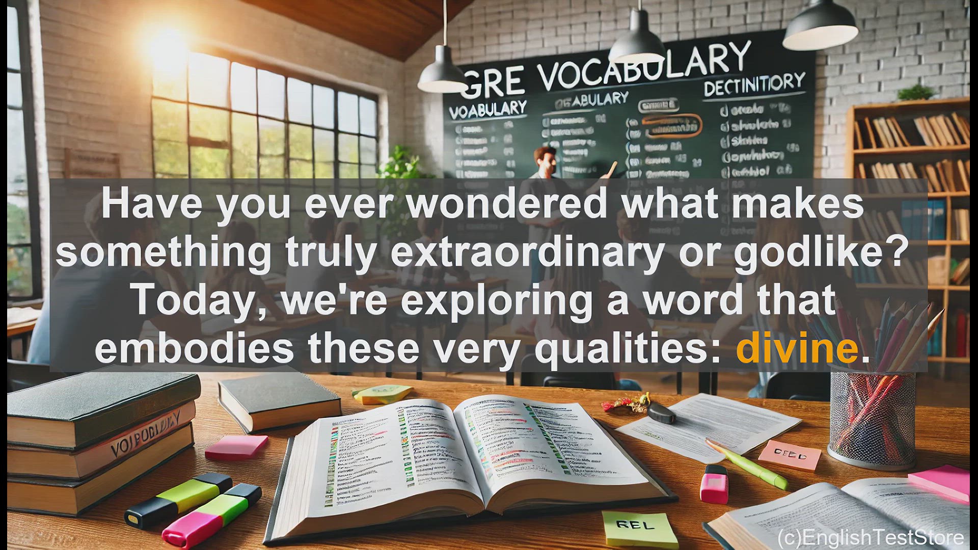 'Video thumbnail for GRE Vocabulary Lesson: Exploring the Divine - Uncovering the Meaning and Power of a Godly Vocabulary'