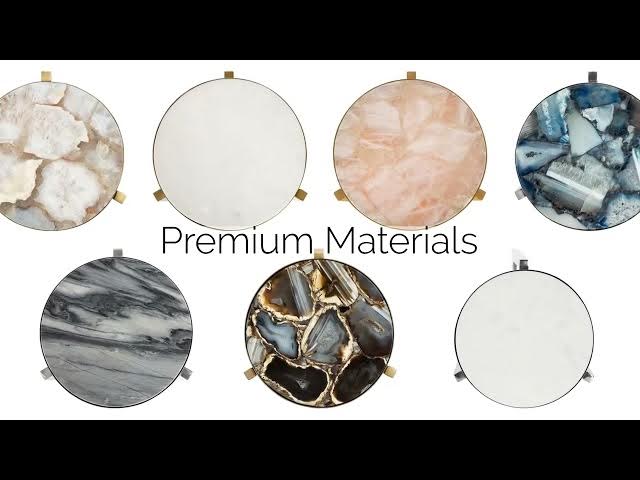 Video thumbnail for Kate and Laurel Aguilar Modern Drink Table, Genuine Marble Accent Table for Small Spaces