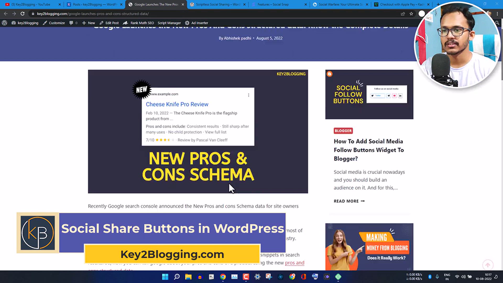 'Video thumbnail for How to Add Light-weight Social Share Buttons on WordPress'