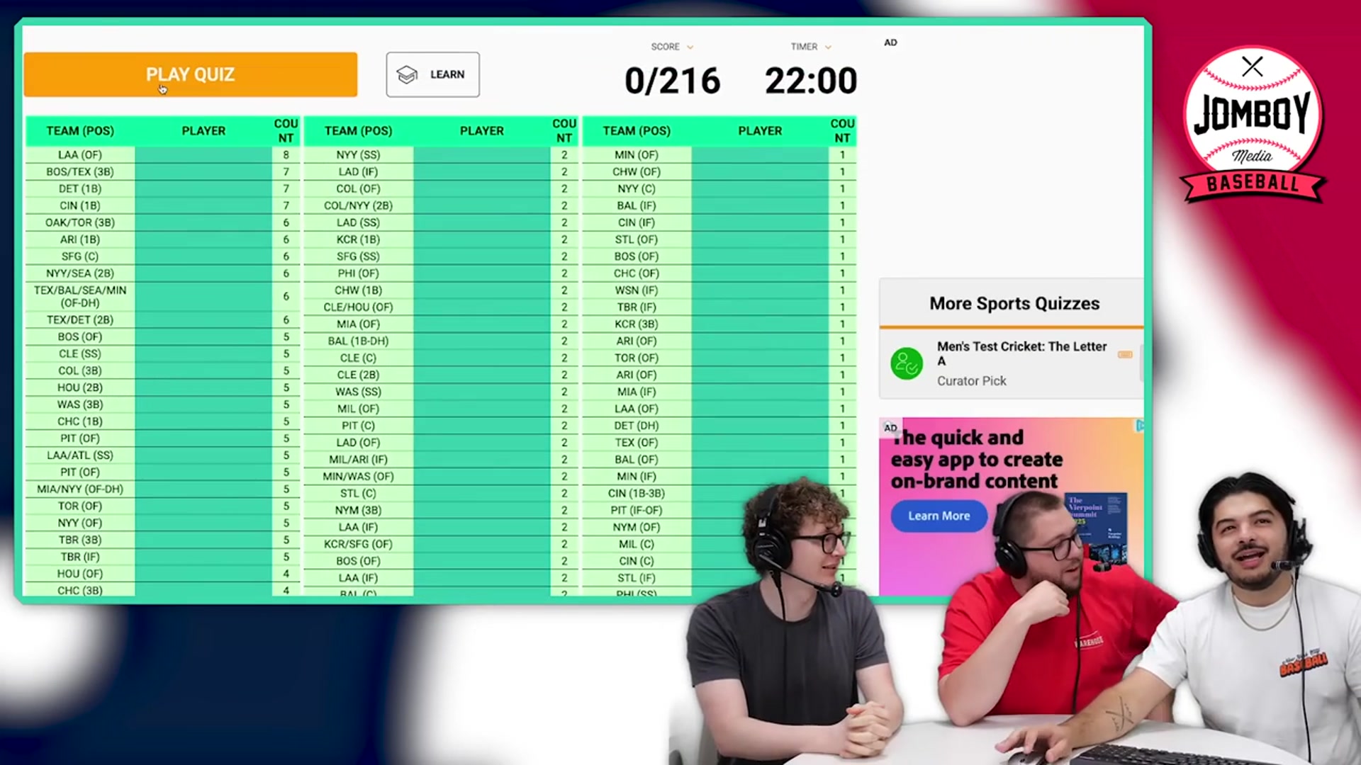 'Video thumbnail for Can we name every 4.0-WAR player of the 2010's? (MLB Sporcle)'