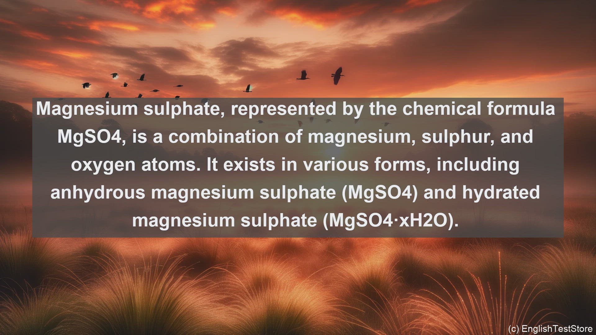 'Video thumbnail for Magnesium sulphate in science  definition and examples'