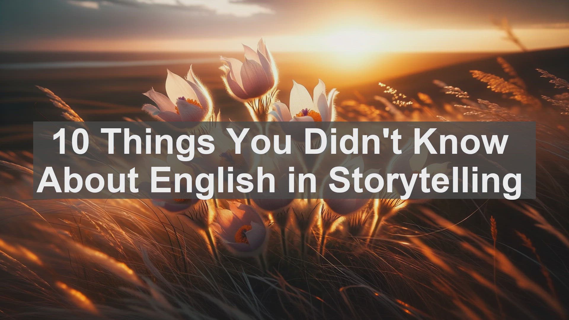 'Video thumbnail for 10 Things You Didn't Know About English in Storytelling '