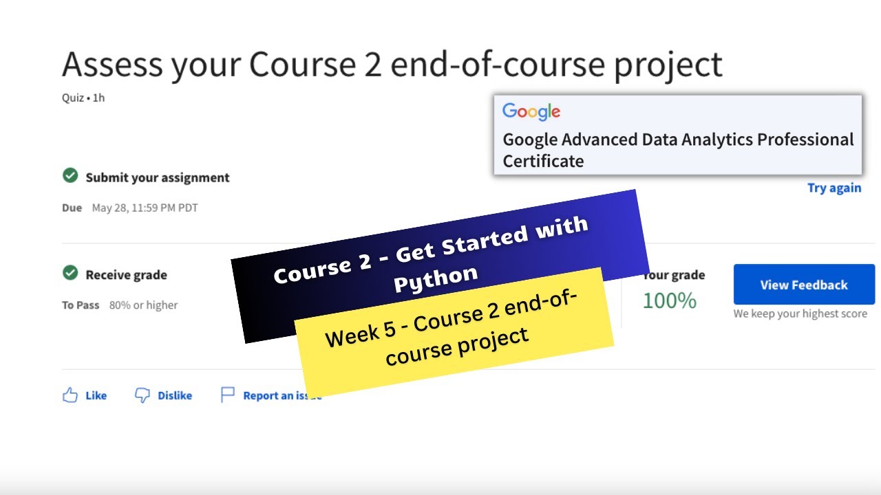 Video thumbnail for get started with python coursera week 5 quiz answers || Google Advanced Data Analytics