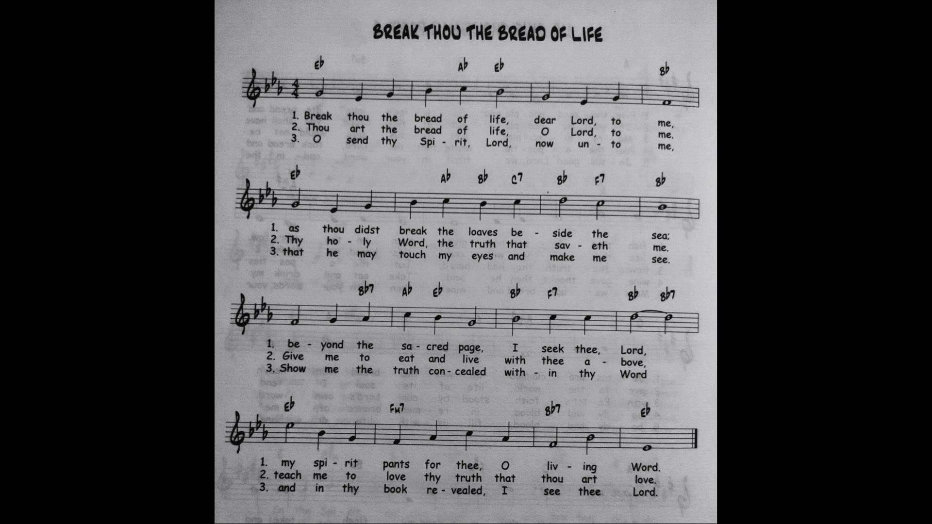 'Video thumbnail for Break Thou The Bread Of Life - Catholic Mass Song Sheet Music'