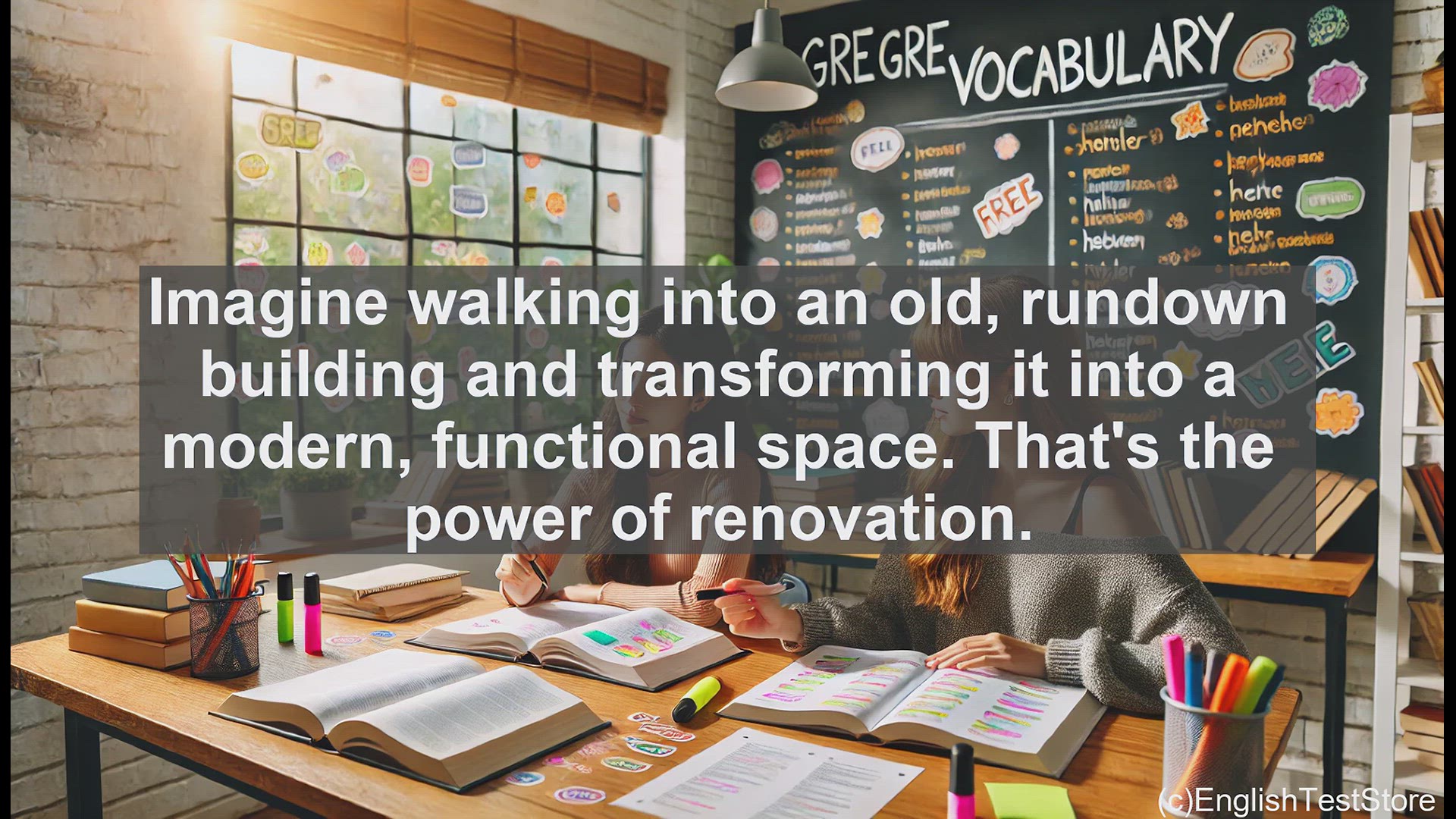 'Video thumbnail for GRE Vocabulary Lesson: Renovate - Transforming the Old into New'