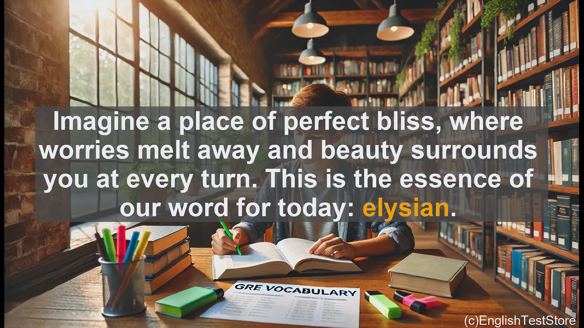 'Video thumbnail for GRE Vocabulary Lesson: Exploring the Blissful Realm of Elysian'