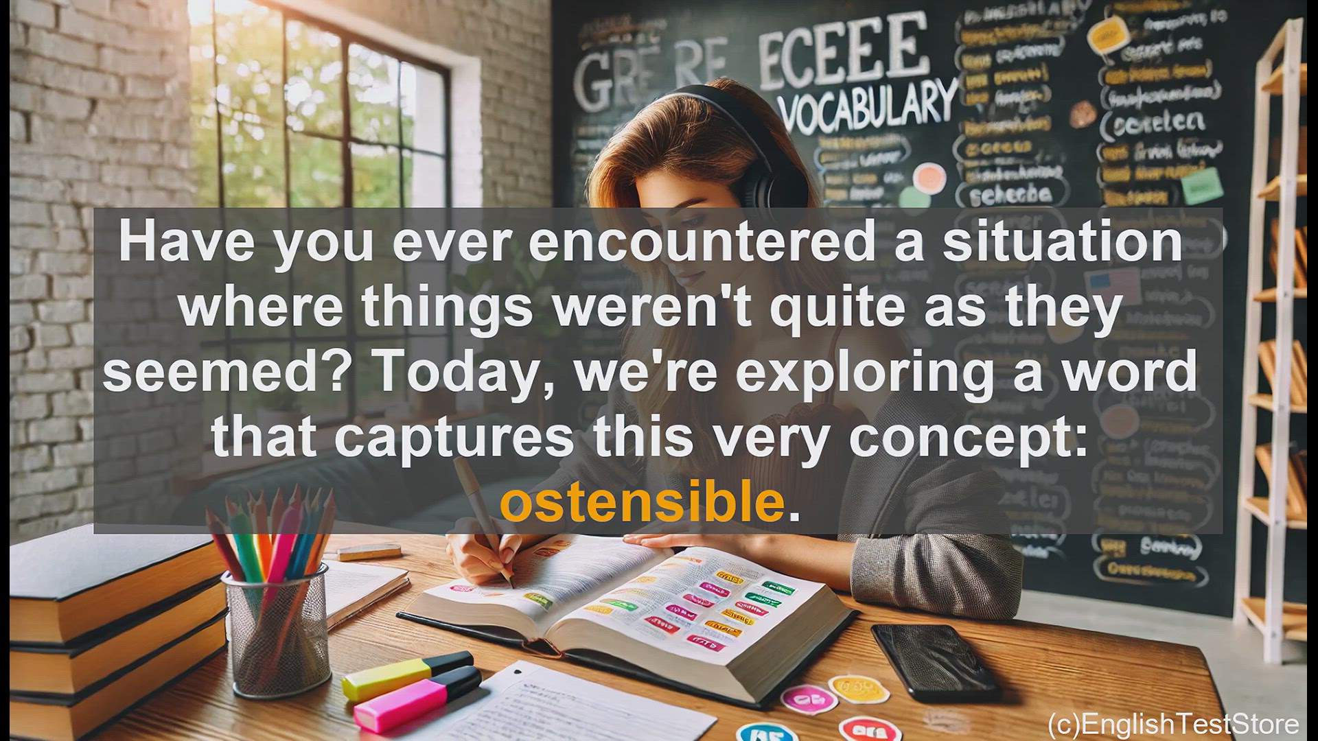 'Video thumbnail for GRE Vocabulary Lesson: Unraveling the Meaning of Ostensible - A GRE Vocabulary Lesson'