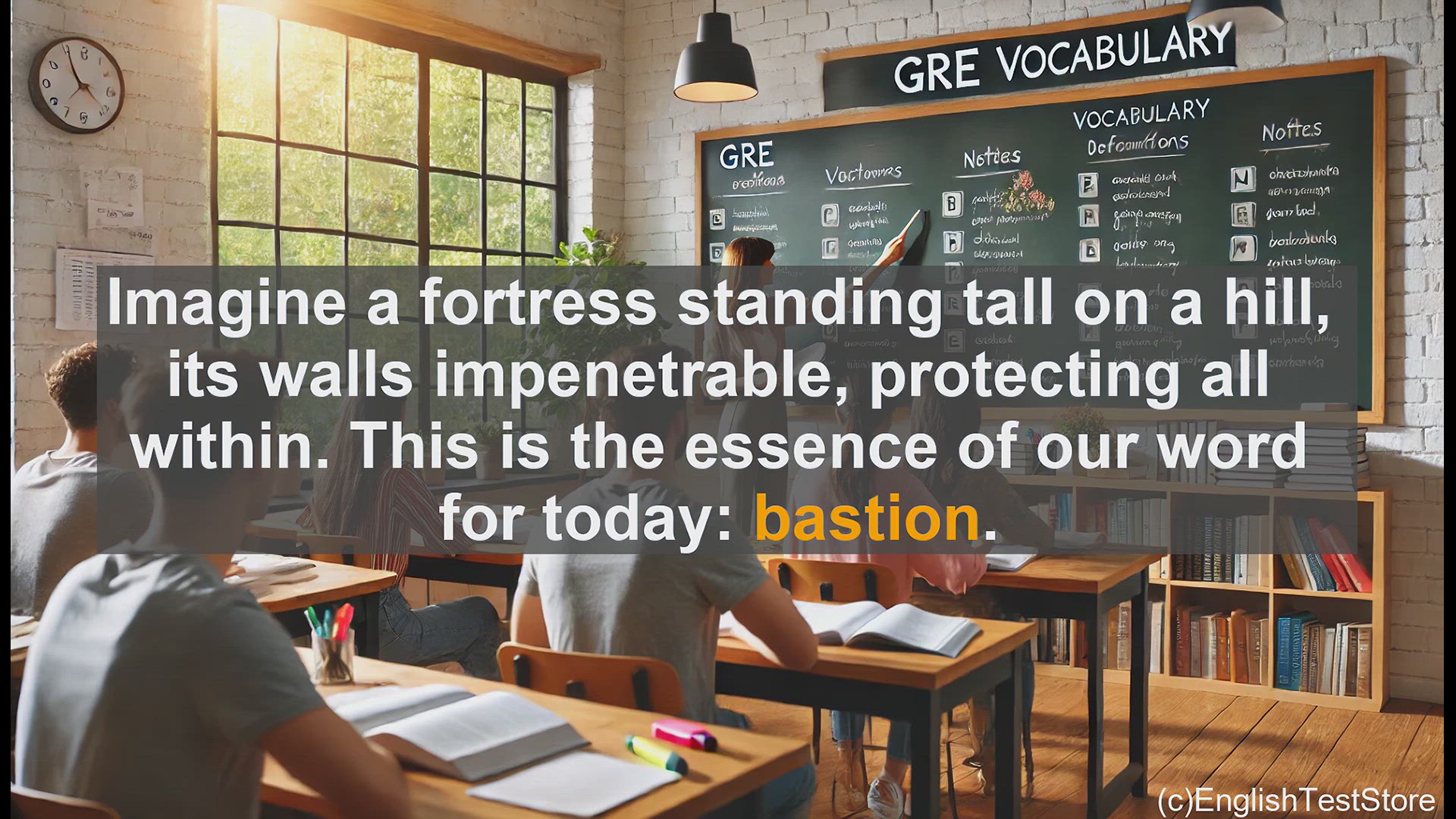 'Video thumbnail for GRE Vocabulary Lesson: Bastion - A Fortress of Strength and Resilience'