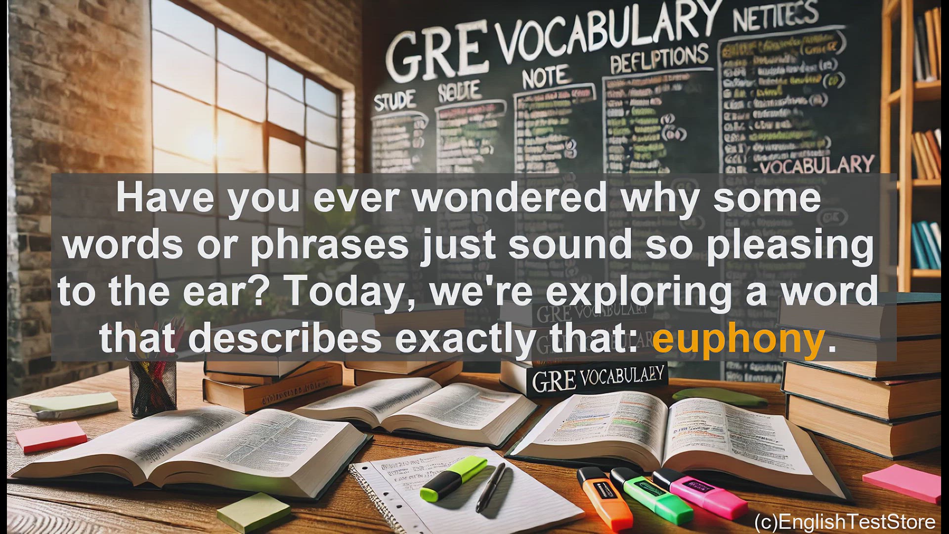 'Video thumbnail for GRE Vocabulary Lesson: Exploring the Pleasing Sounds of Euphony'