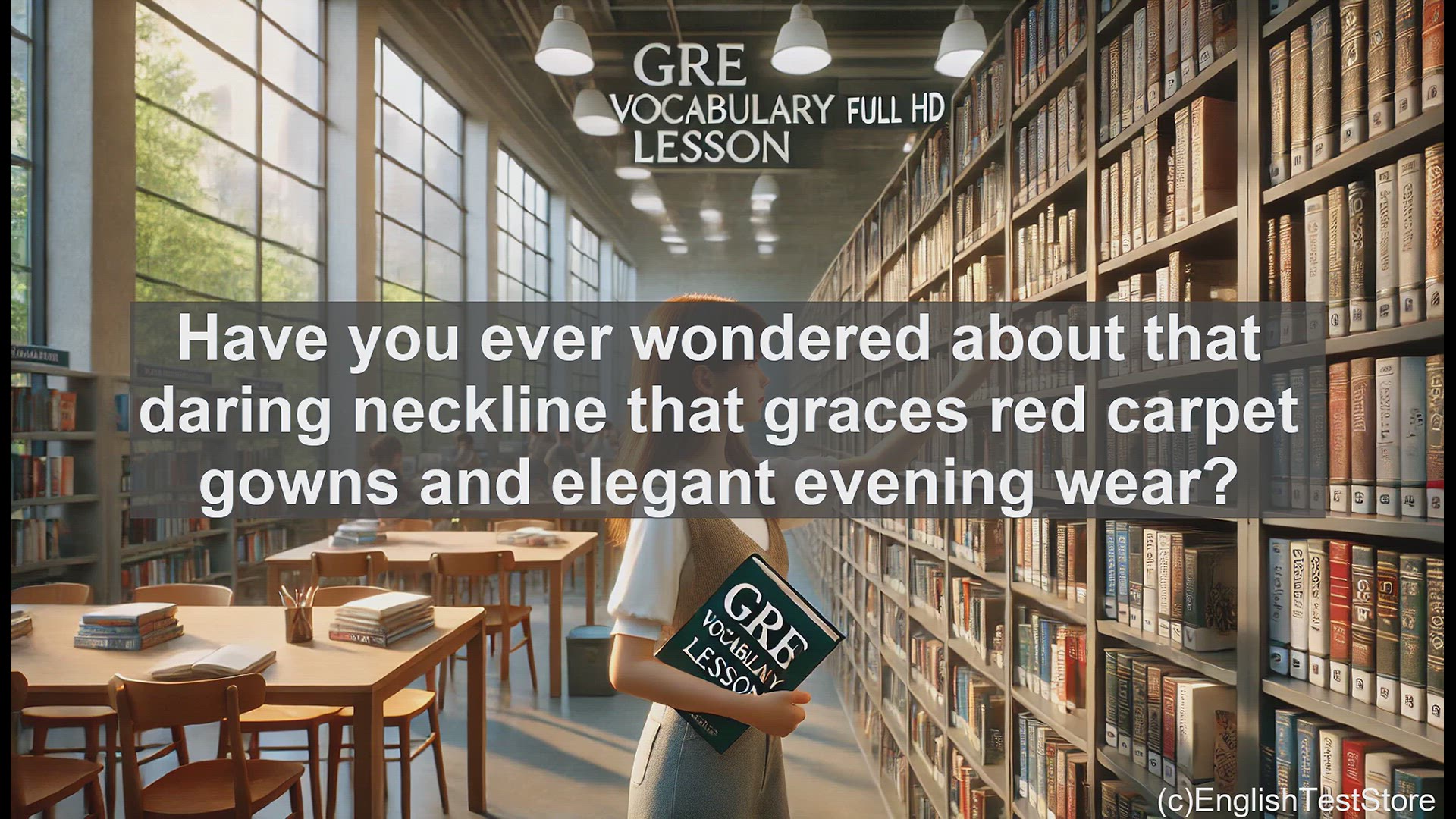 'Video thumbnail for GRE Vocabulary Lesson: The Allure of Decollete - Exploring the Captivating Neckline'