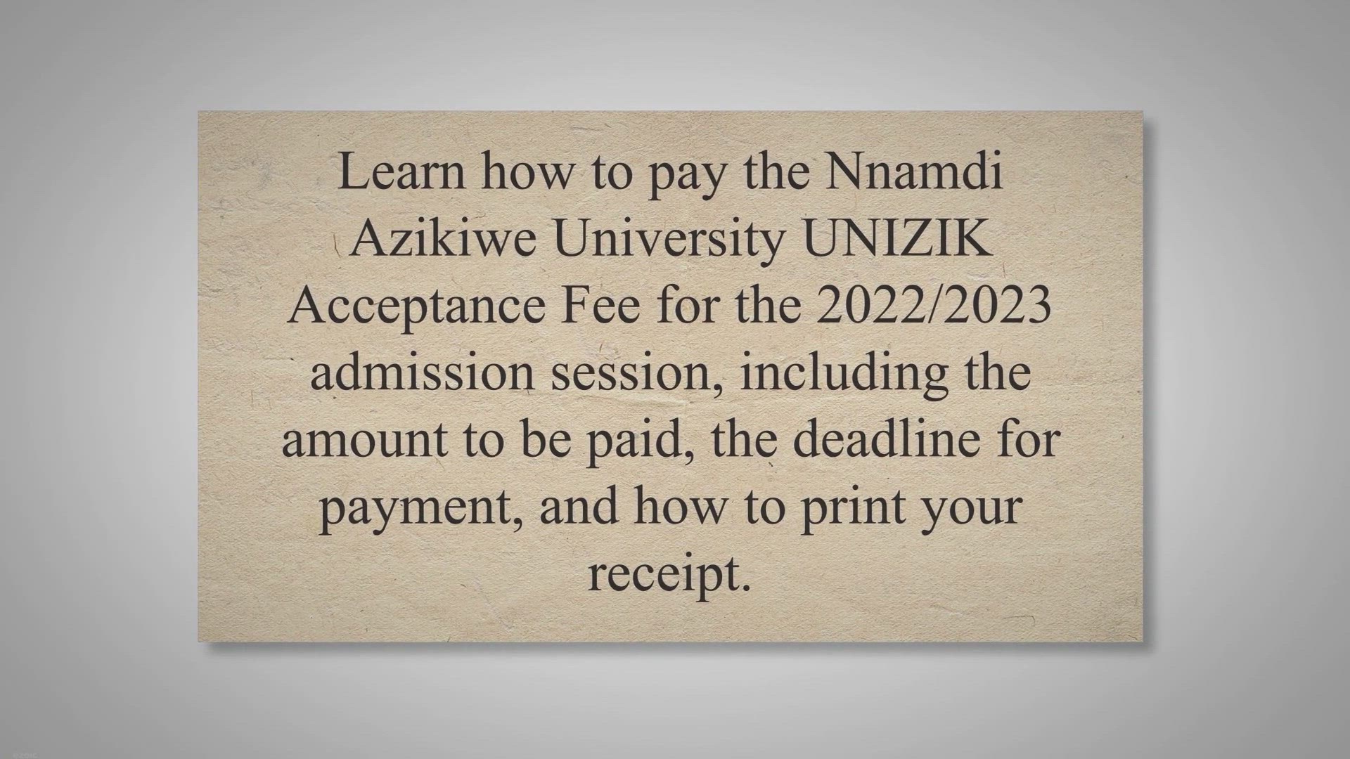 Video thumbnail for How To Pay UNIZIK Acceptance Fee 2023/2024 [Updated]