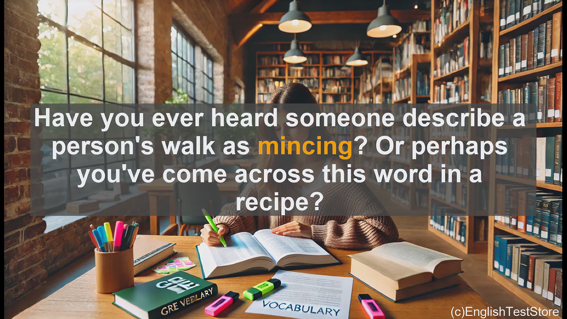 'Video thumbnail for GRE Vocabulary Lesson: Exploring the Multifaceted Word 'Mincing''