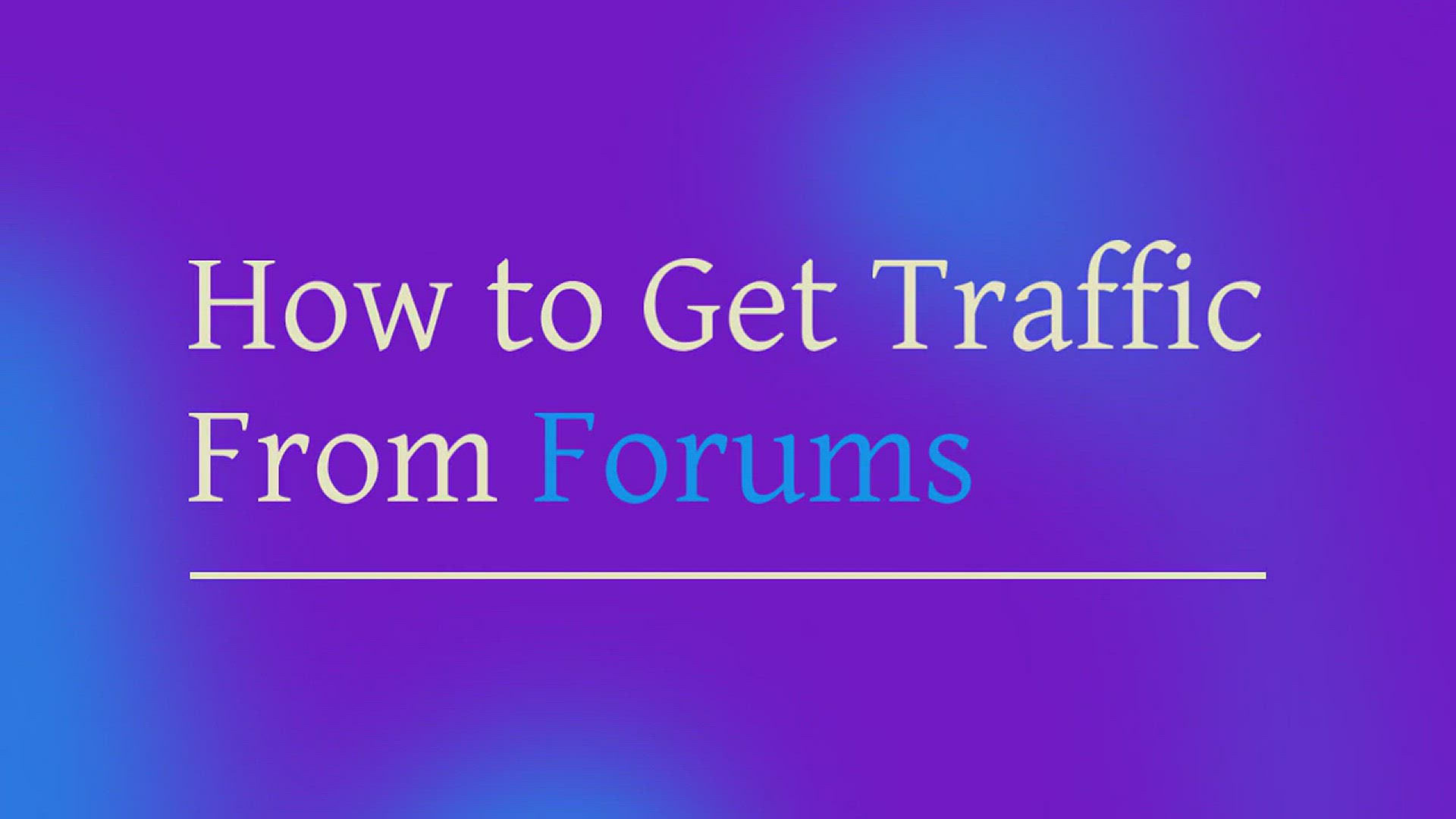 'Video thumbnail for How to get traffic from forums'