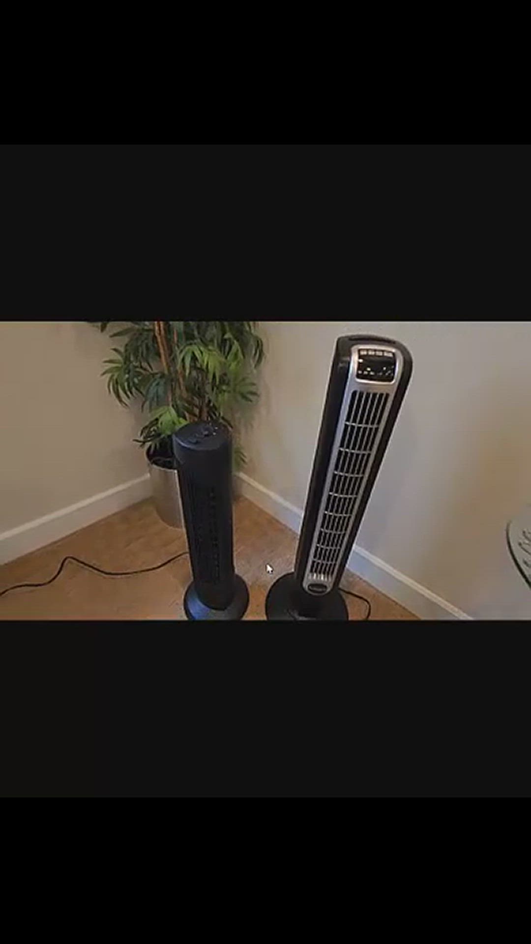 'Video thumbnail for Comparison between Lasko and Amazon Basic Tower Fan'