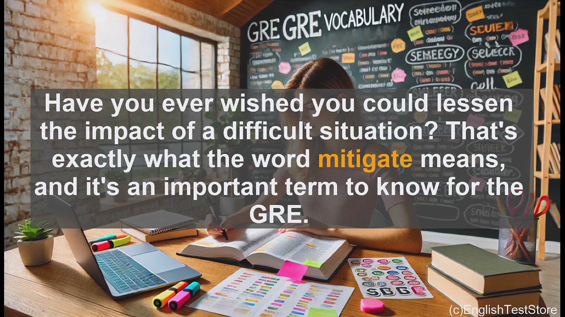 'Video thumbnail for GRE Vocabulary Lesson: Mastering the Meaning of 'Mitigate' for the GRE'