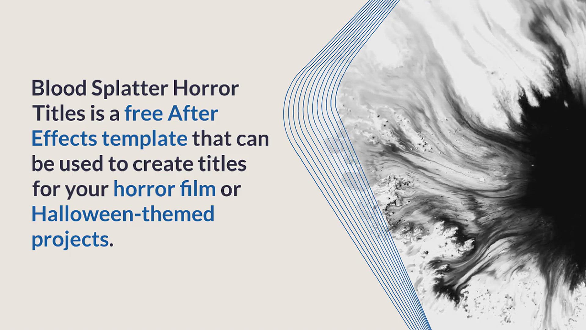'Video thumbnail for Blood Splatter Horror Titles – Free After Effects Template'