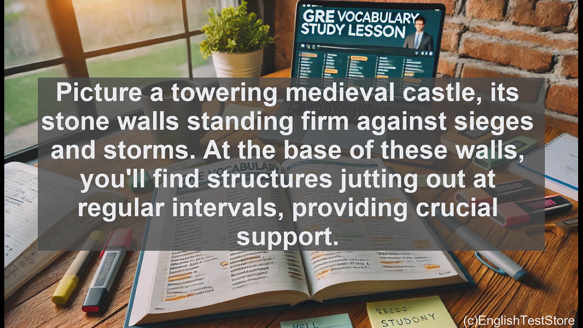 'Video thumbnail for GRE Vocabulary Lesson: Buttress - Architectural and Figurative Support'