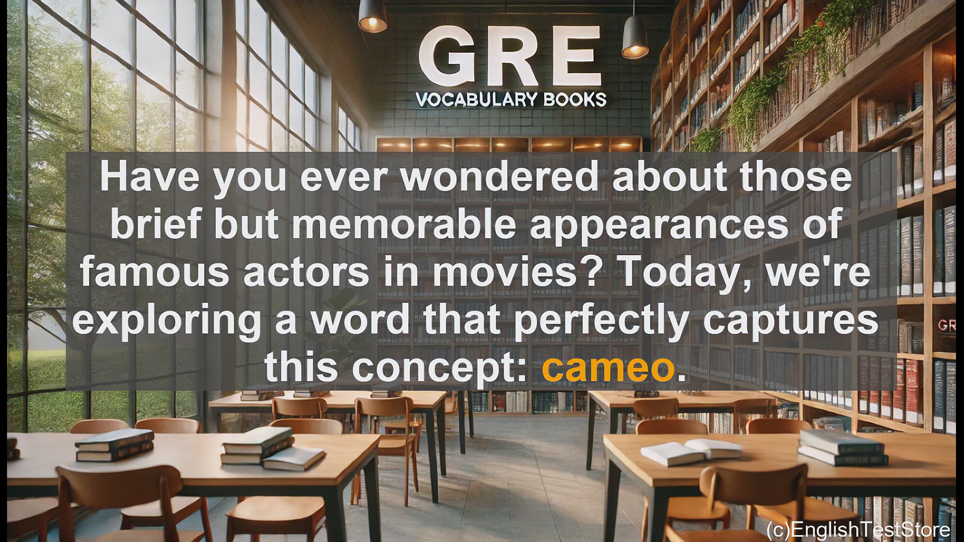 'Video thumbnail for GRE Vocabulary Lesson: Exploring the Meaning and Use of 'Cameo''
