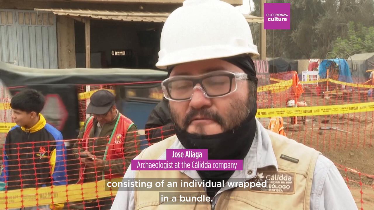 'Video thumbnail for 1,000-year-old pre-Inca mummy discovered just half a metre below a street in Lima'