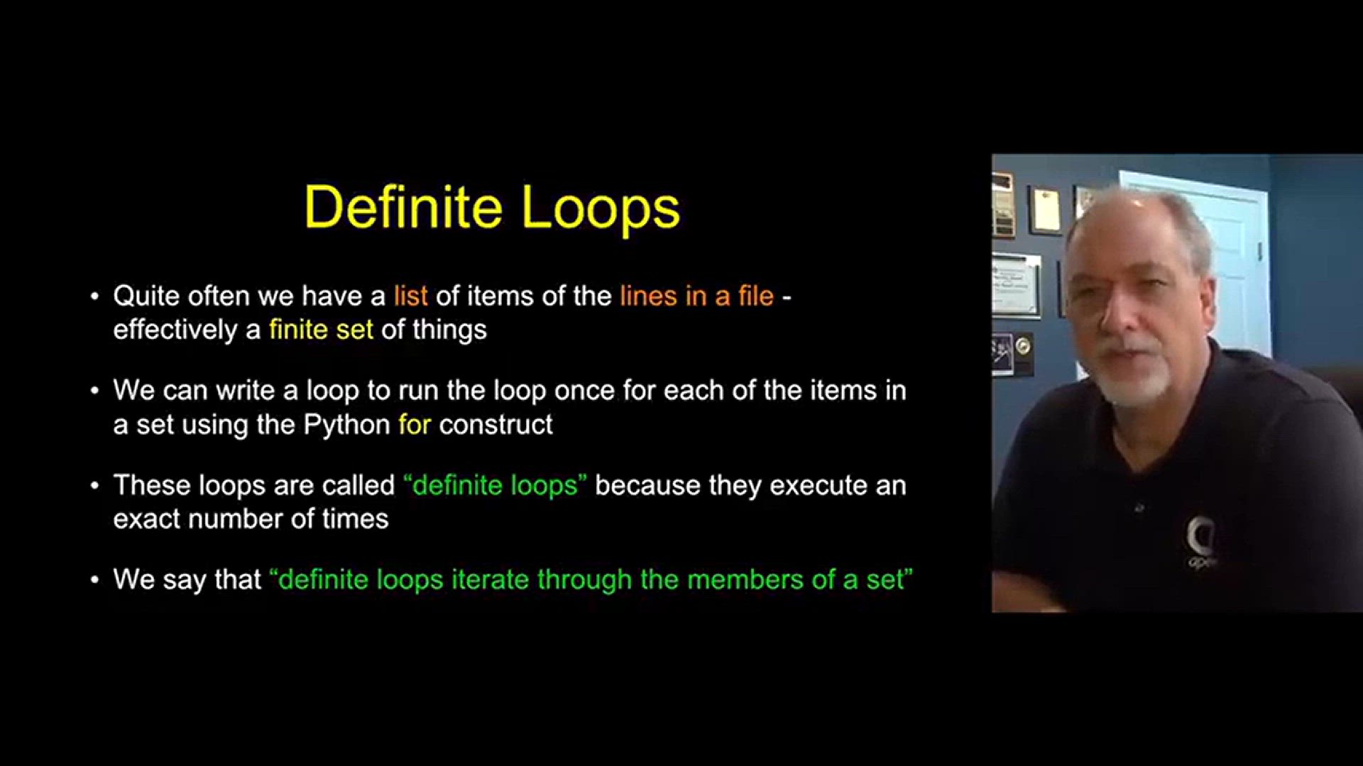 'Video thumbnail for Loops and Iteration - Definite Loops - Python Tutorial - (Part 14) Python for Beginner Series'