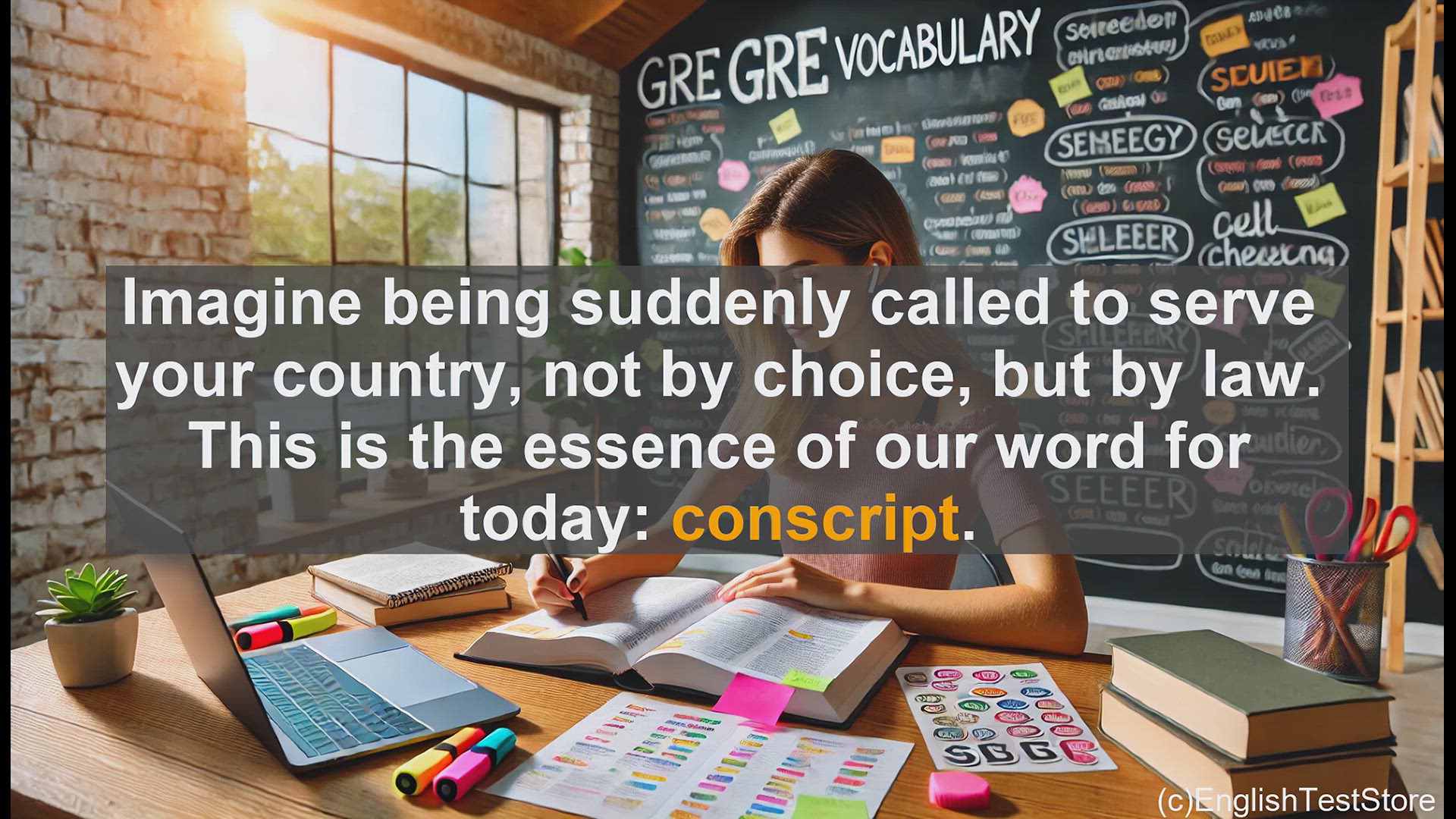 'Video thumbnail for GRE Vocabulary Lesson: Conscription - When Service Becomes Compulsory'