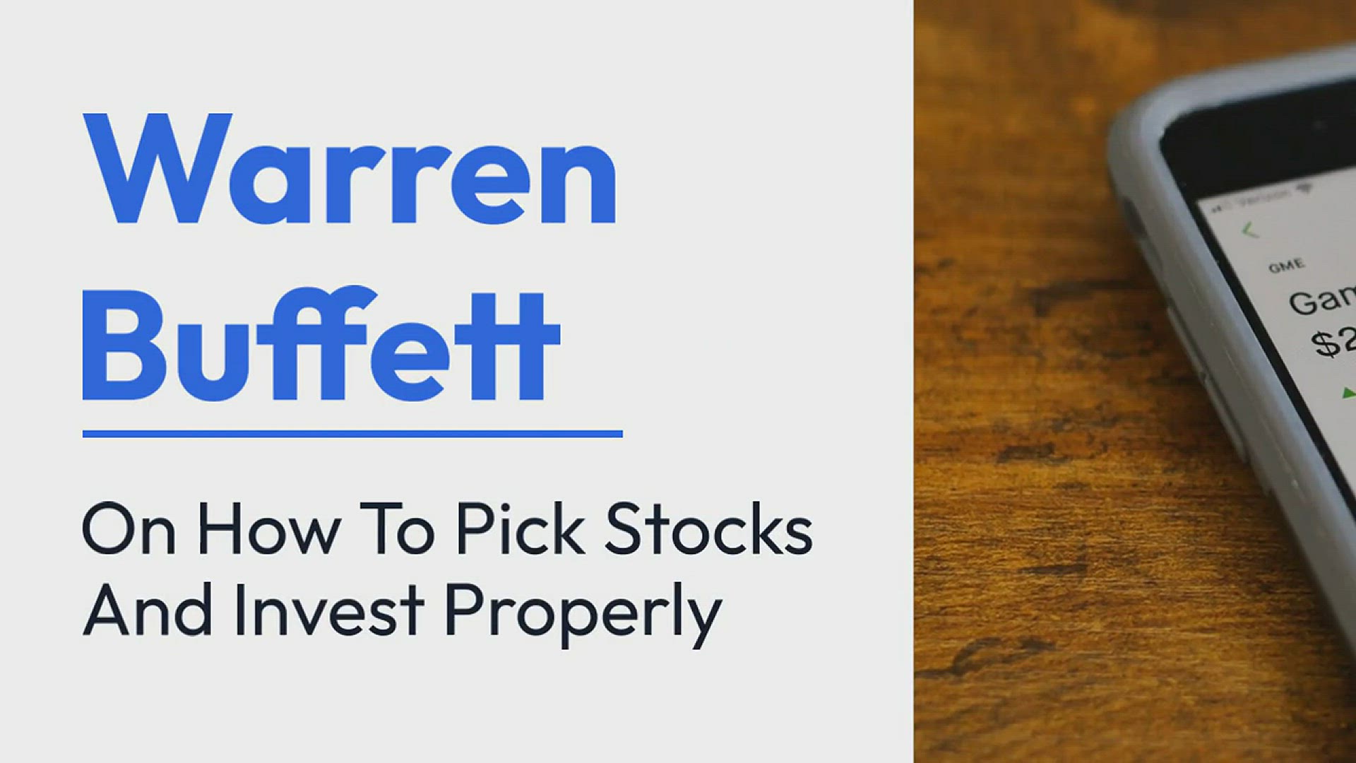 'Video thumbnail for Warren Buffett - On How To Pick Stocks And Invest Properly'