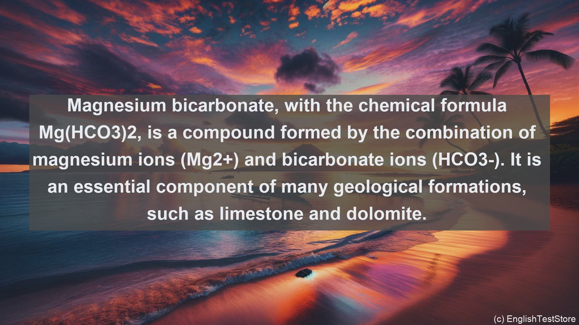'Video thumbnail for Magnesium bicarbonate in science  definition and examples'