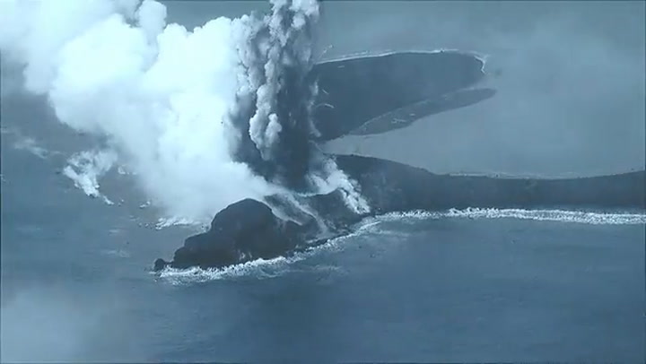 'Video thumbnail for Amazing Footage Shows Underwater Volcano In Japan Erupting'