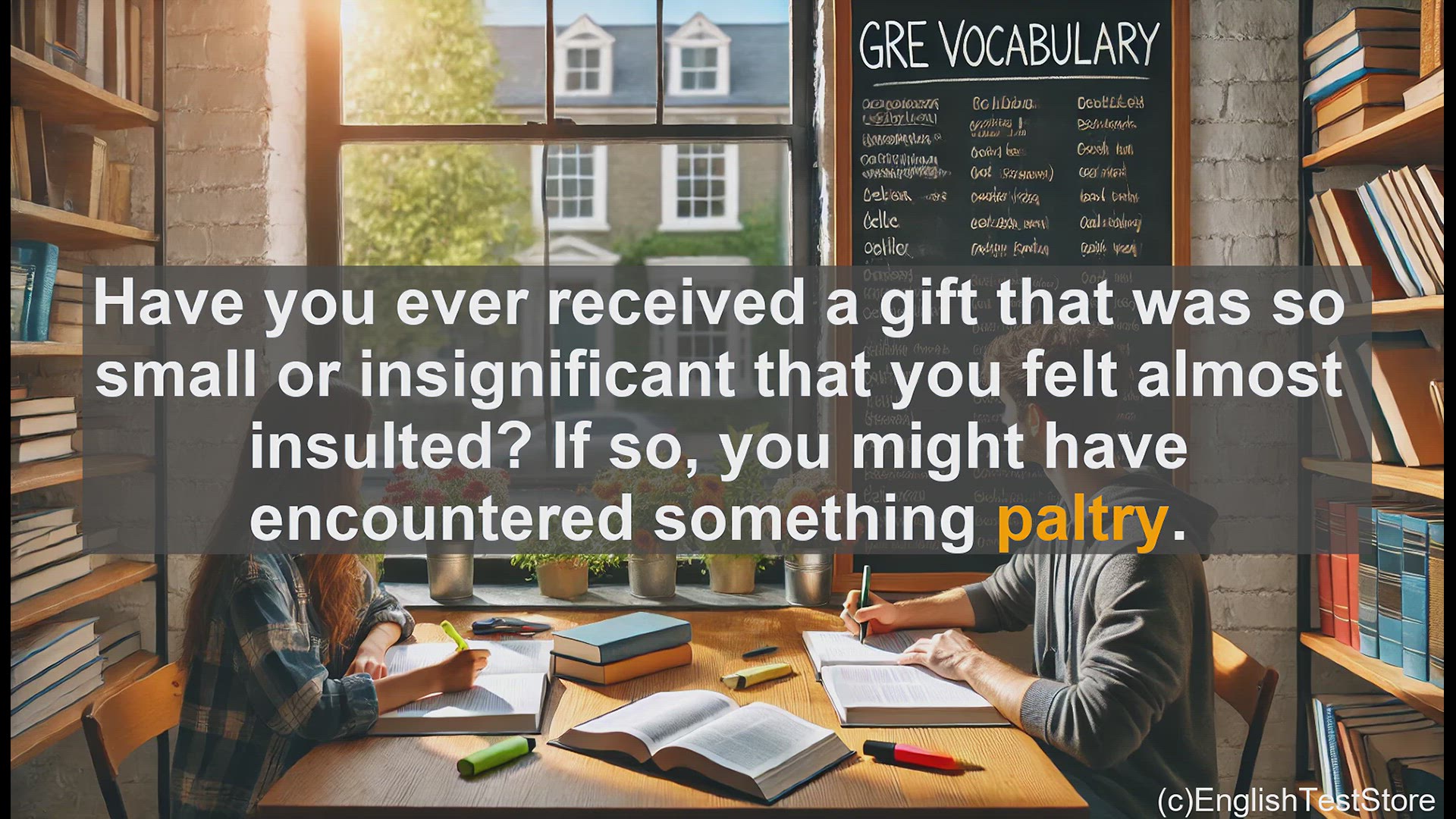 'Video thumbnail for GRE Vocabulary Lesson: Exploring the Meaning and Usage of the Word 'Paltry''
