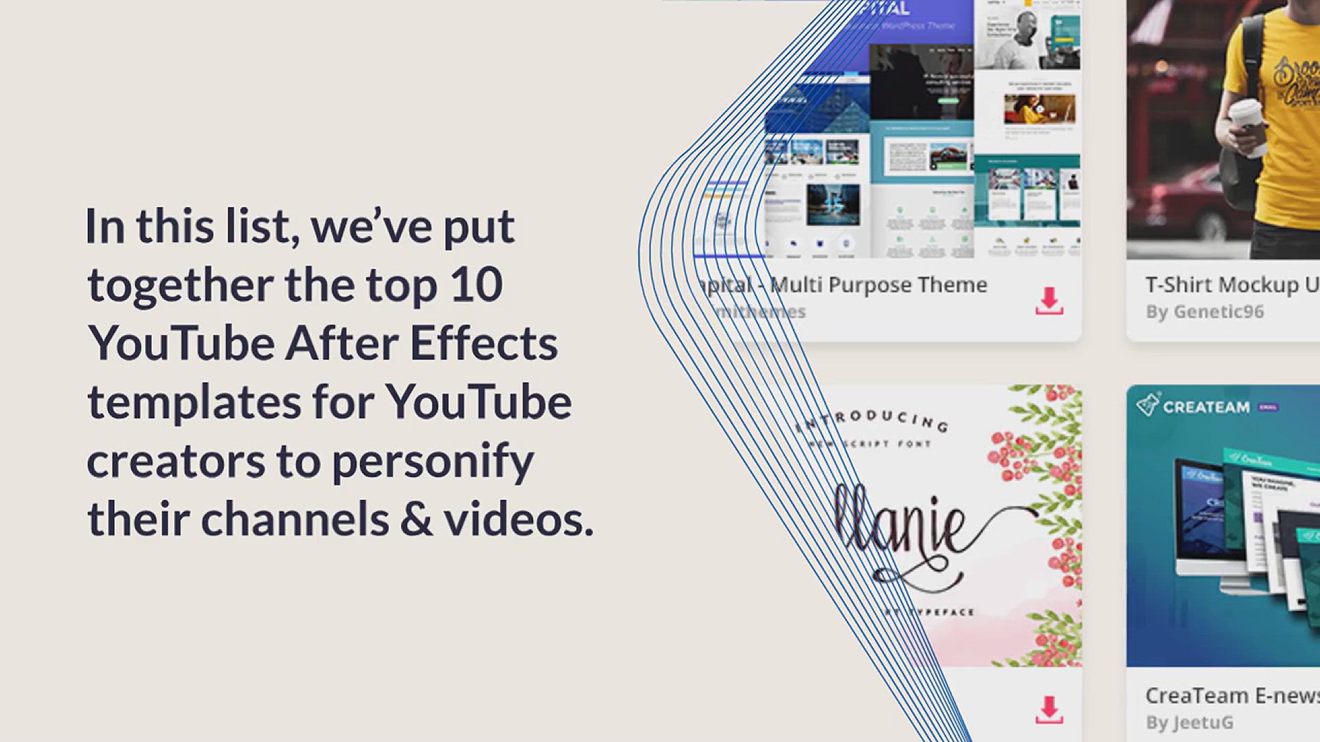 'Video thumbnail for Top 10 YouTube After Effects Templates For YouTube Creators'