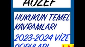 'Video thumbnail for Hukukun Temel Kavramları 2023-2024 Vize Soruları'