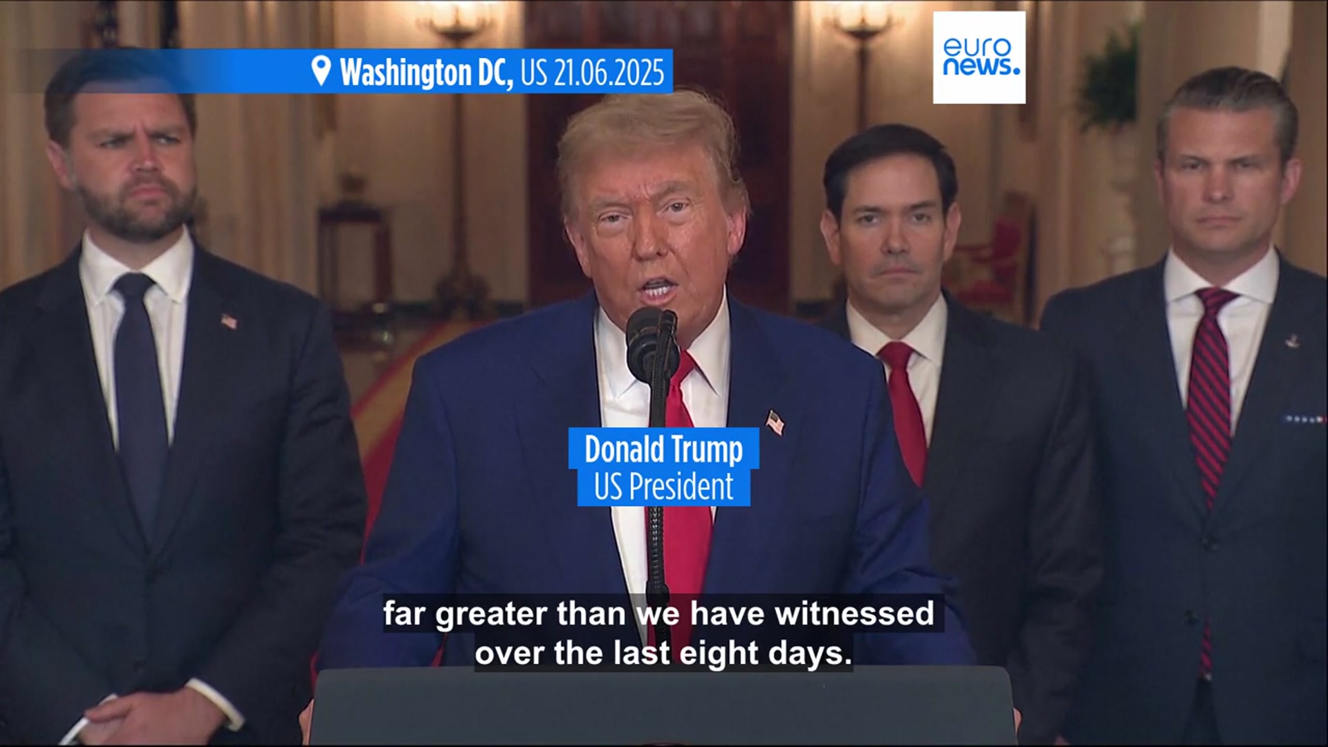'Video thumbnail for Tehran army says 'war starts right now' after Trump declares US struck Iran nuclear sites'
